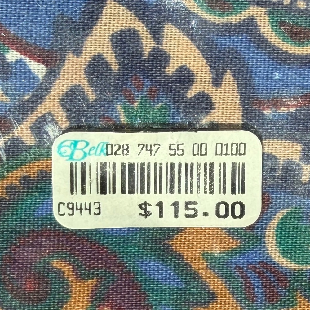 new JCPenny Navy Blue, Burgandy, Tan Paisley Queen Bedskirt + 2 Std Pillow shams - Picture 8 of 13